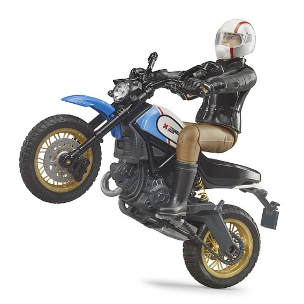 Bruder bworld Scrambler Ducati Desert Sled mit Fahrer