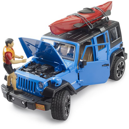 Spielzeugauto Jeep Wrangler Rubicon mit Kajak und Figur